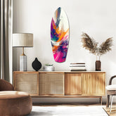 Abstract Paint Brushes Glass Wall Art